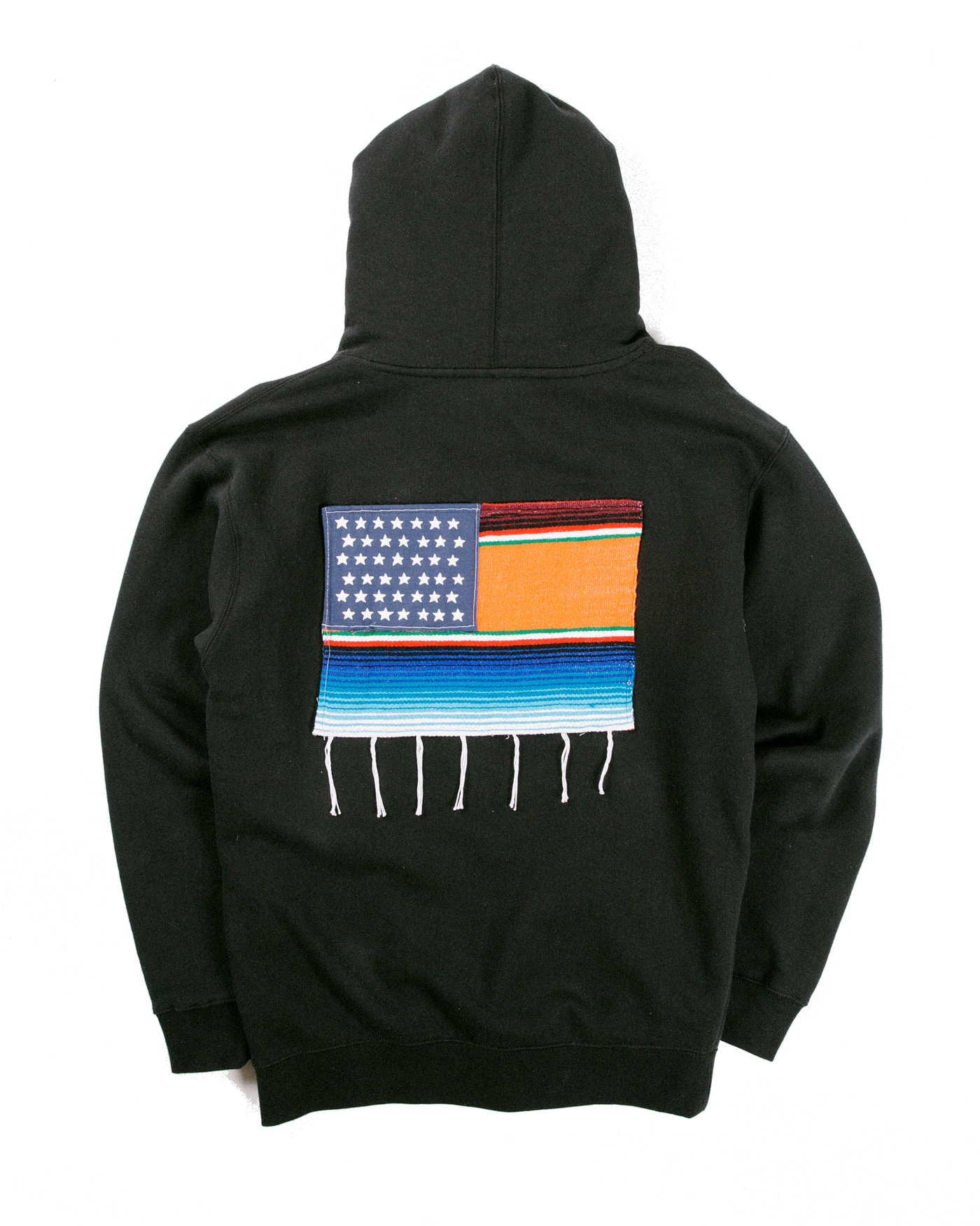 Hoodie with online american flag patch